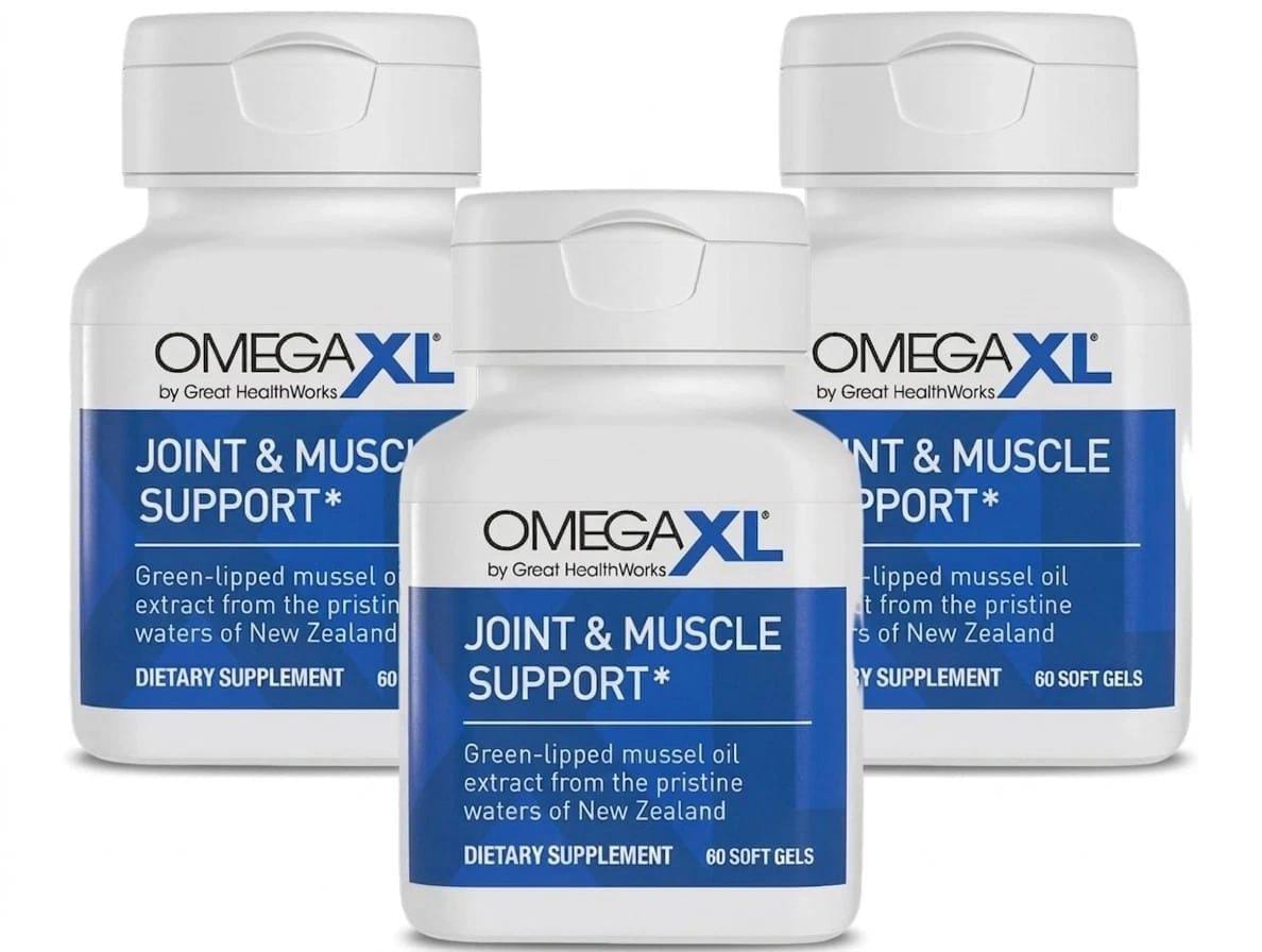 Omega XL Joint And Muscle Support - Green Lipped Mussel Oil Extract - 60 Soft Gels - With Box - Single Piece